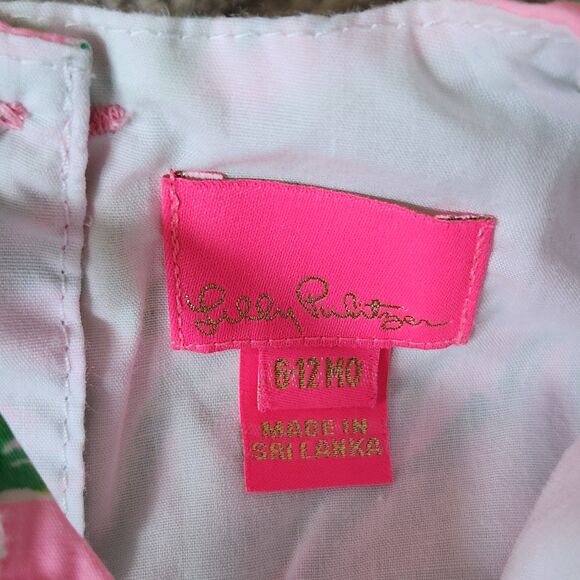 Lilly Pultizer baby girl's dress with bloomers pink green size 6-12 months - Picture 2 of 11